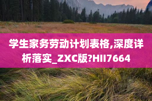 学生家务劳动计划表格,深度详析落实_ZXC版?HII7664