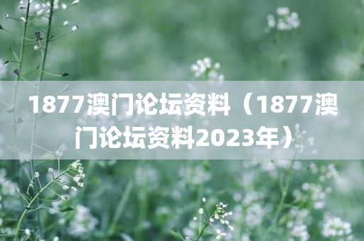 1877澳门论坛资料（1877澳门论坛资料2023年）