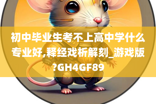 初中毕业生考不上高中学什么专业好,释经戏析解刻_游戏版?GH4GF89