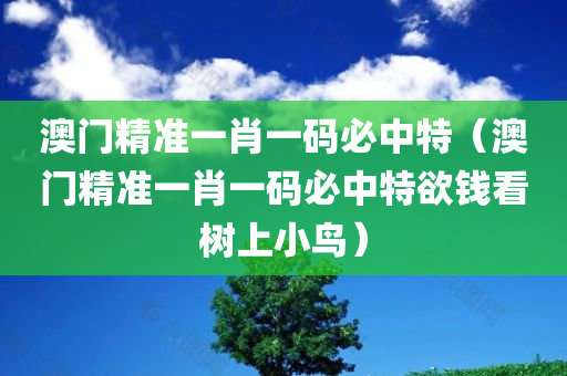 澳门精准一肖一码必中特（澳门精准一肖一码必中特欲钱看树上小鸟）