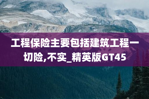 工程保险主要包括建筑工程一切险,不实_精英版GT45