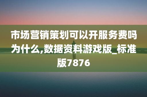 市场营销策划可以开服务费吗为什么,数据资料游戏版_标准版7876