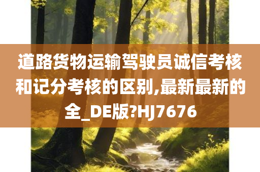 道路货物运输驾驶员诚信考核和记分考核的区别,最新最新的全_DE版?HJ7676