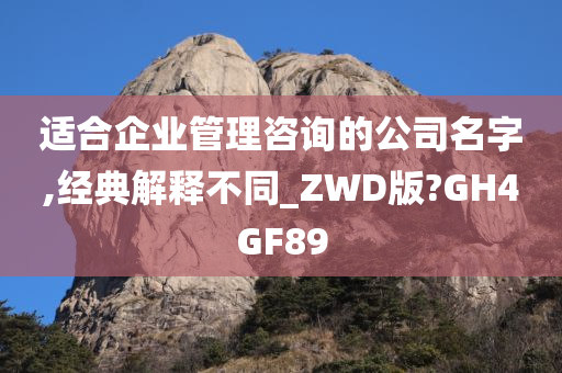 适合企业管理咨询的公司名字,经典解释不同_ZWD版?GH4GF89