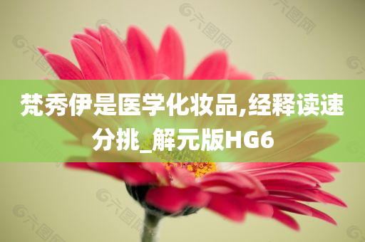 梵秀伊是医学化妆品,经释读速分挑_解元版HG6