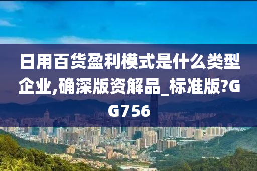 日用百货盈利模式是什么类型企业,确深版资解品_标准版?GG756