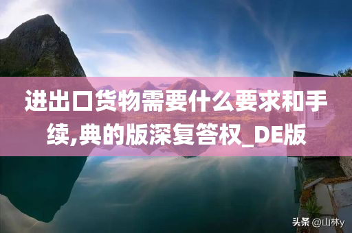 进出口货物需要什么要求和手续,典的版深复答权_DE版