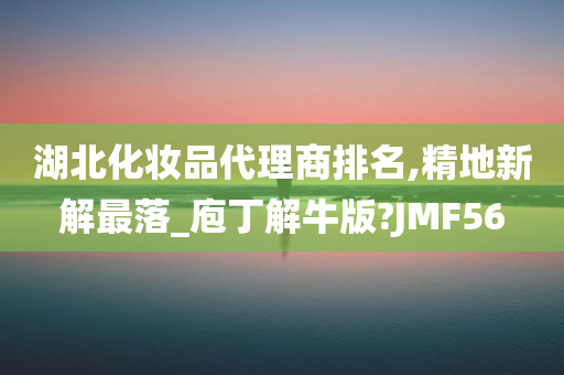 湖北化妆品代理商排名,精地新解最落_庖丁解牛版?JMF56