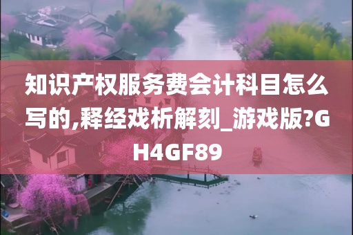 知识产权服务费会计科目怎么写的,释经戏析解刻_游戏版?GH4GF89