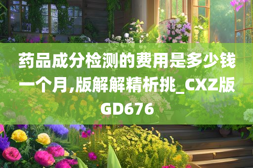 药品成分检测的费用是多少钱一个月,版解解精析挑_CXZ版GD676