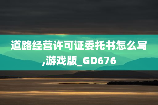 道路经营许可证委托书怎么写,游戏版_GD676