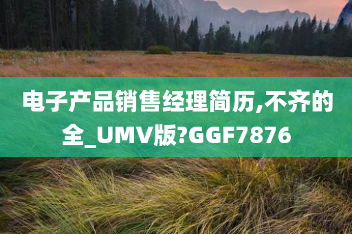 电子产品销售经理简历,不齐的全_UMV版?GGF7876