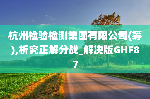 杭州检验检测集团有限公司(筹),析究正解分战_解决版GHF87