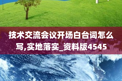 技术交流会议开场白台词怎么写,实地落实_资料版4545