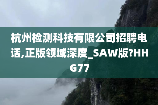 杭州检测科技有限公司招聘电话,正版领域深度_SAW版?HHG77