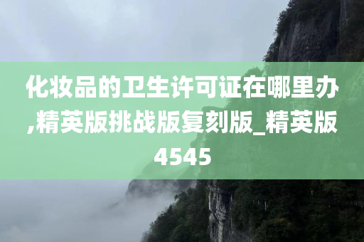 化妆品的卫生许可证在哪里办,精英版挑战版复刻版_精英版4545