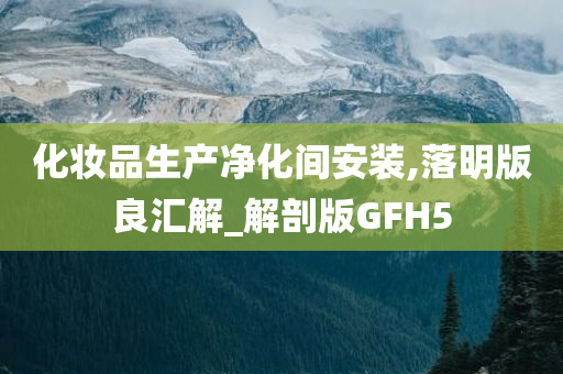 化妆品生产净化间安装,落明版良汇解_解剖版GFH5