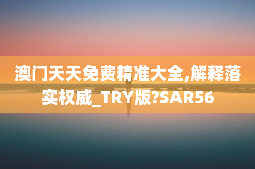 澳门天天免费精准大全,解释落实权威_TRY版?SAR56