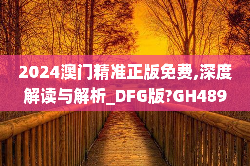 2024澳门精准正版免费,深度解读与解析_DFG版?GH489