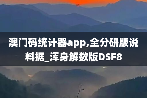 澳门码统计器app,全分研版说料据_浑身解数版DSF8