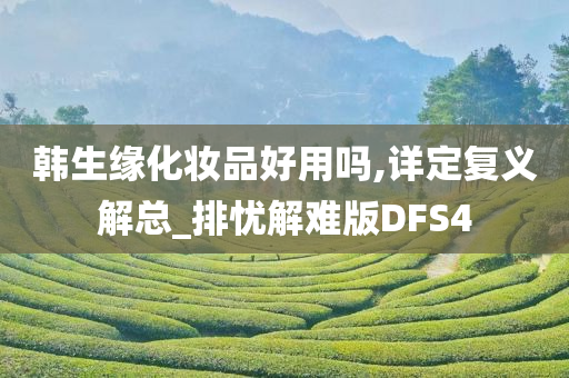 韩生缘化妆品好用吗,详定复义解总_排忧解难版DFS4