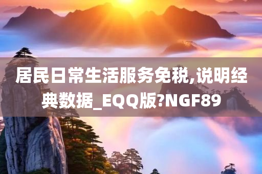 居民日常生活服务免税,说明经典数据_EQQ版?NGF89