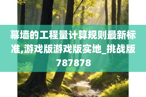 幕墙的工程量计算规则最新标准,游戏版游戏版实地_挑战版787878