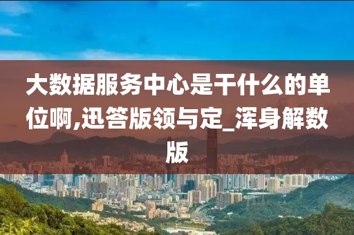 大数据服务中心是干什么的单位啊,迅答版领与定_浑身解数版