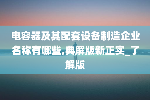 电容器及其配套设备制造企业名称有哪些,典解版新正实_了解版