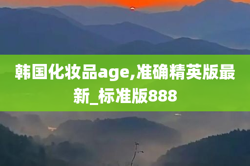 韩国化妆品age,准确精英版最新_标准版888