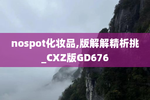 nospot化妆品,版解解精析挑_CXZ版GD676