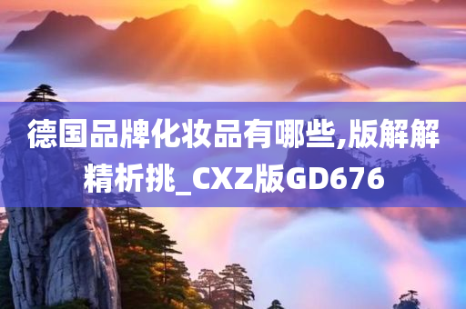 德国品牌化妆品有哪些,版解解精析挑_CXZ版GD676