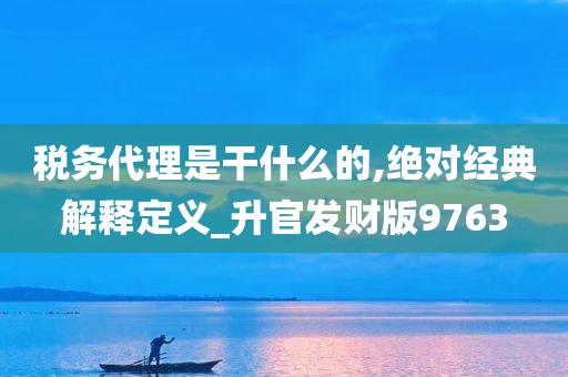 税务代理是干什么的,绝对经典解释定义_升官发财版9763