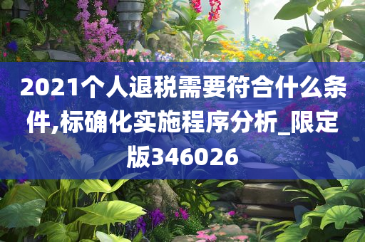 2021个人退税需要符合什么条件,标确化实施程序分析_限定版346026