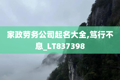 家政劳务公司起名大全,笃行不息_LT837398