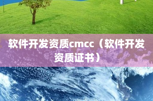 软件开发资质cmcc（软件开发资质证书）