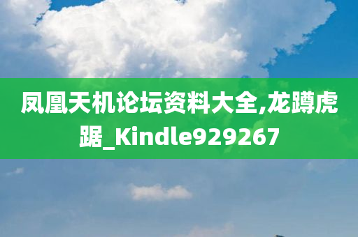 凤凰天机论坛资料大全,龙蹲虎踞_Kindle929267