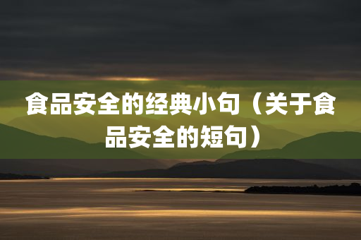 食品安全的经典小句（关于食品安全的短句）