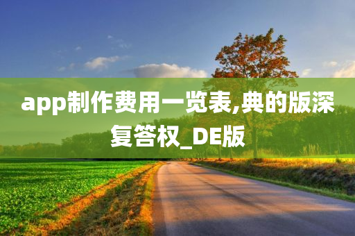 app制作费用一览表,典的版深复答权_DE版