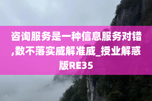 咨询服务是一种信息服务对错,数不落实威解准威_授业解惑版RE35