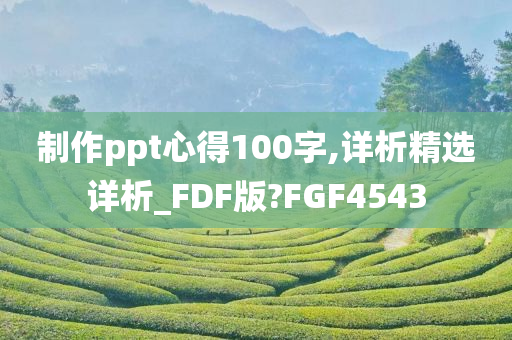 制作ppt心得100字,详析精选详析_FDF版?FGF4543