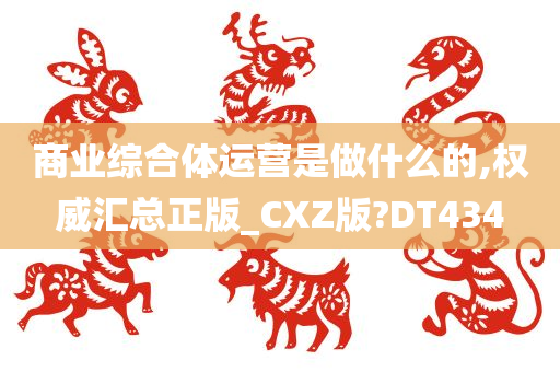 商业综合体运营是做什么的,权威汇总正版_CXZ版?DT434