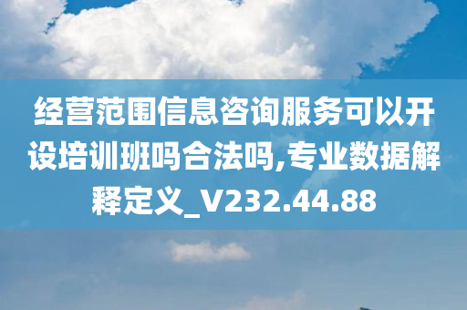 经营范围信息咨询服务可以开设培训班吗合法吗,专业数据解释定义_V232.44.88