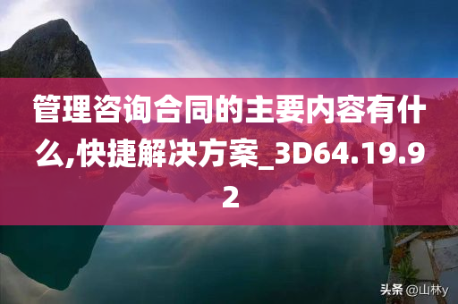 管理咨询合同的主要内容有什么,快捷解决方案_3D64.19.92