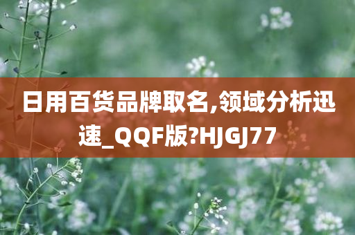 日用百货品牌取名,领域分析迅速_QQF版?HJGJ77