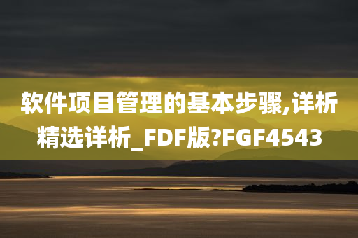 软件项目管理的基本步骤,详析精选详析_FDF版?FGF4543