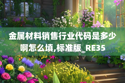 金属材料销售行业代码是多少啊怎么填,标准版_RE35