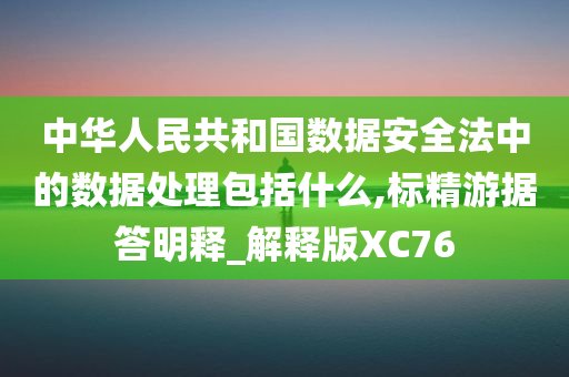 中华人民共和国数据安全法中的数据处理包括什么,标精游据答明释_解释版XC76