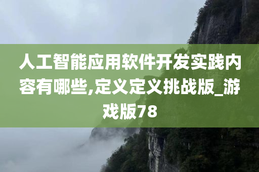 人工智能应用软件开发实践内容有哪些,定义定义挑战版_游戏版78