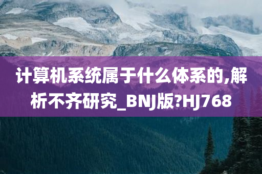 计算机系统属于什么体系的,解析不齐研究_BNJ版?HJ768